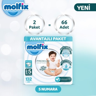 Molfix Premium Size 5 Advantage Pack 5 132 Pieces