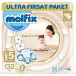 Molfix Pure &amp; Soft Nappies Size 5 Junior 132 Pieces