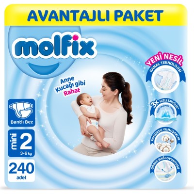 Molfix Nappies Size 2 Mini Advantage Pack 240 Pieces