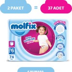 Molfix Pants Size 6 E.Large Monthly Advantage Pack 74 Pieces