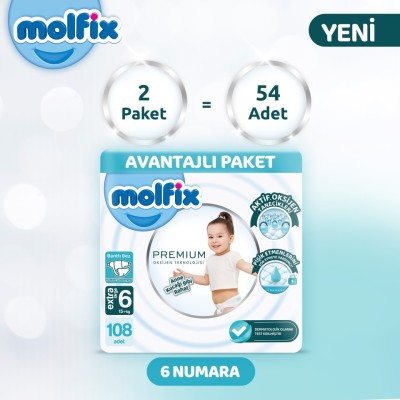 Molfix Premium Advantage Pack Size 6 108 Pieces