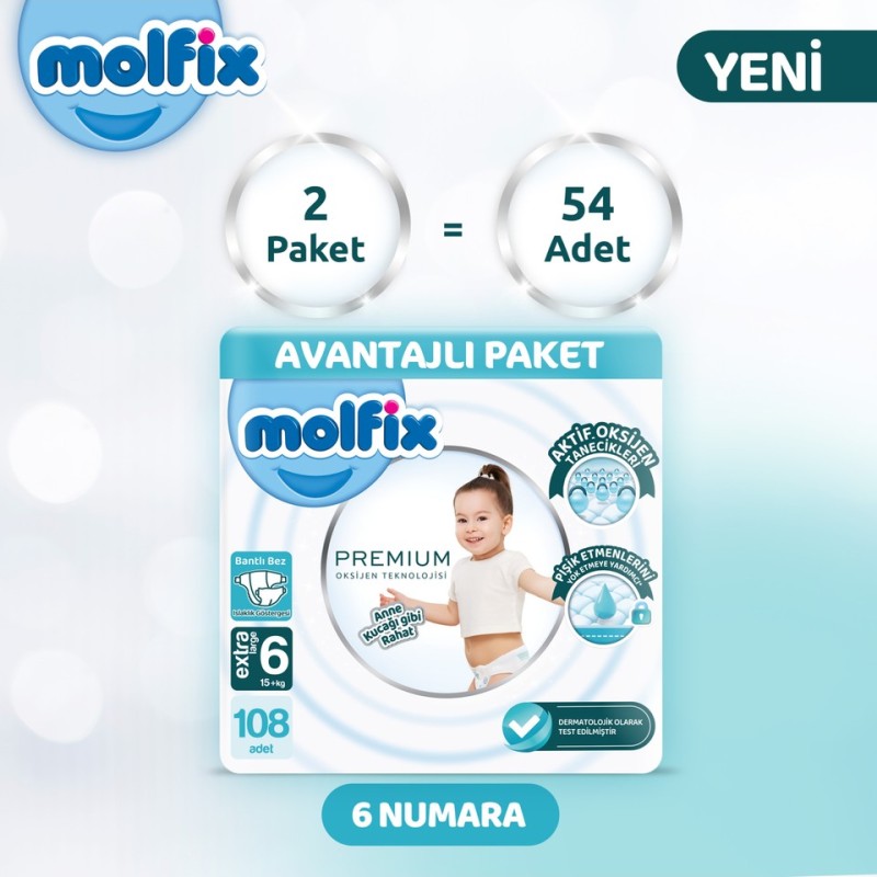 Molfix Premium Advantage Pack Size 6 108 Pieces
