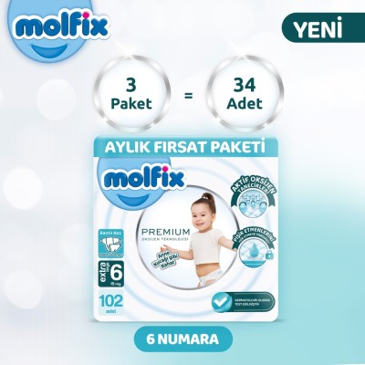 Molfix Premium Size 6 Monthly Offer Pack 102 Pieces