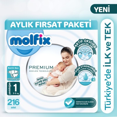 Molfix Premium Monthly Advantage Pack Size 1 216 Pieces