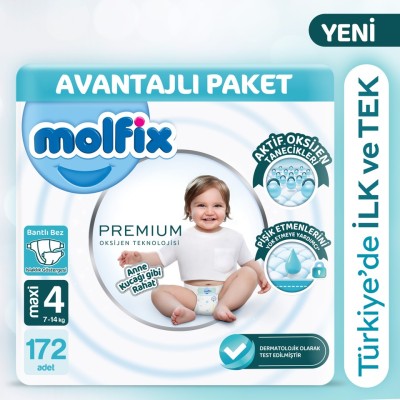 Molfix Premium Size 4 Advantage Pack 172 Pieces