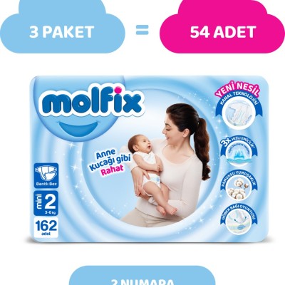 Molfix Nappies Size 2 Mini Super Offer Pack 162 Pieces