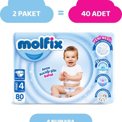 Molfix Nappies Size 4 Maxi Offer Pack 80 Pieces