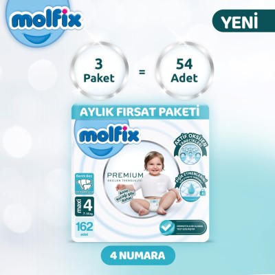 Molfix Premium Monthly Offer Pack Size 4 162 Pieces