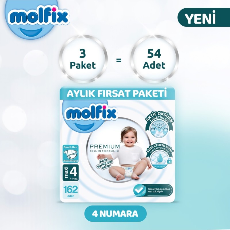 Molfix Premium Monthly Offer Pack Size 4 162 Pieces