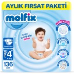 Molfix Nappies Size 4+ Maxi Plus Monthly Offer Pack 136 Pieces