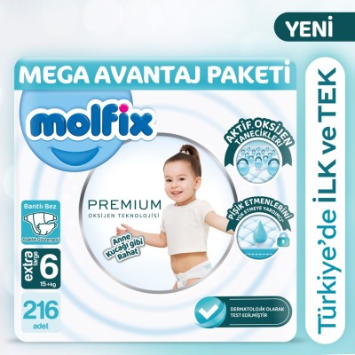 Molfix Premium Size 6 Mega Advantage Pack 216 Pieces