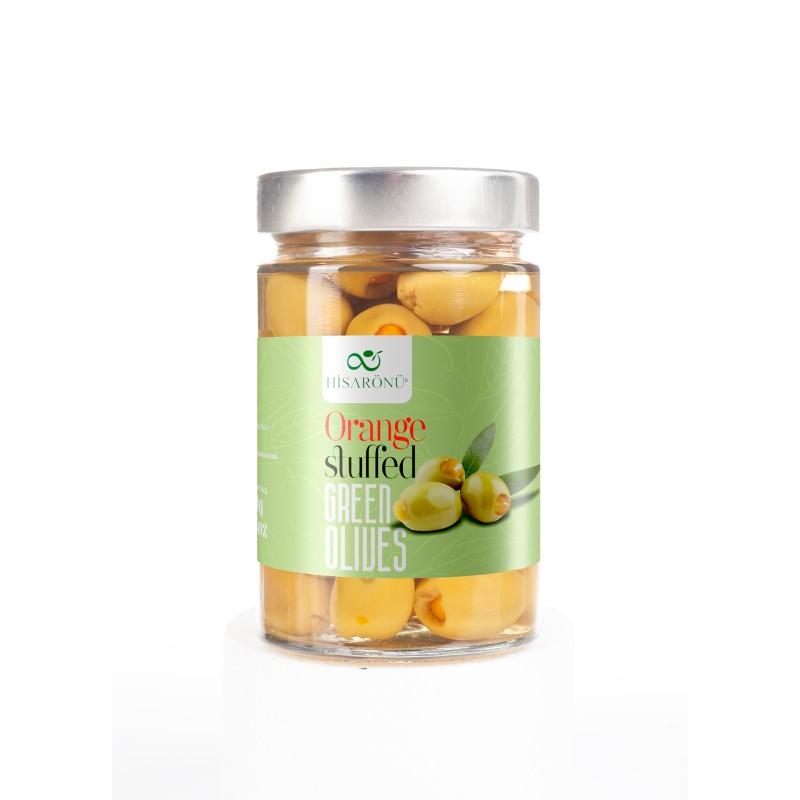 Green Olive stuffed with Orange